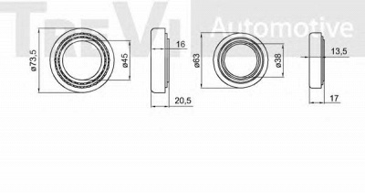 TREVI AUTOMOTIVE wb2286 -  Комплект подшипника ступицы колеса